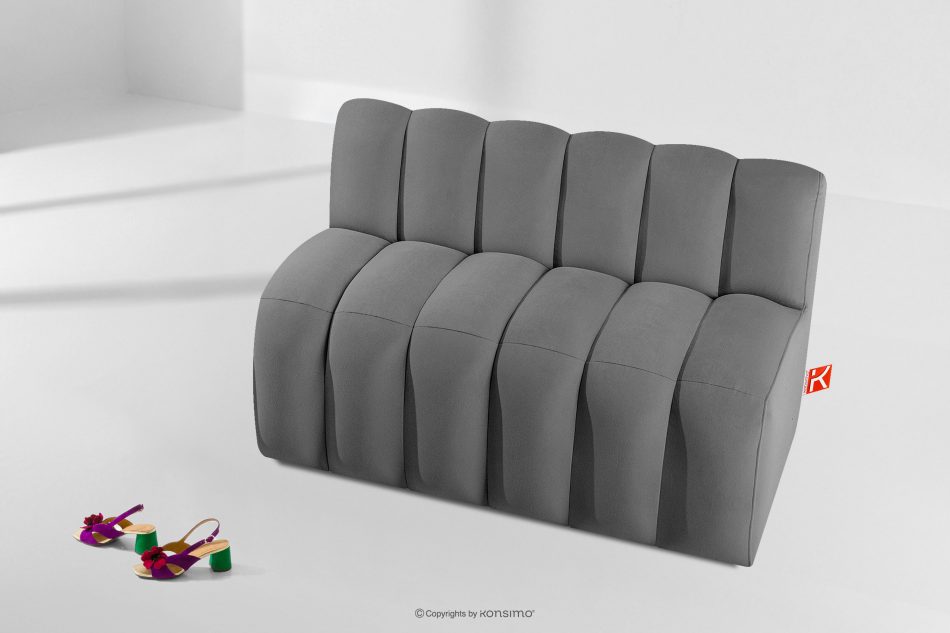 CORDA Gepolsterte Esszimmerbank 120 cm hellgrauer Velours hellgrau - Foto 8