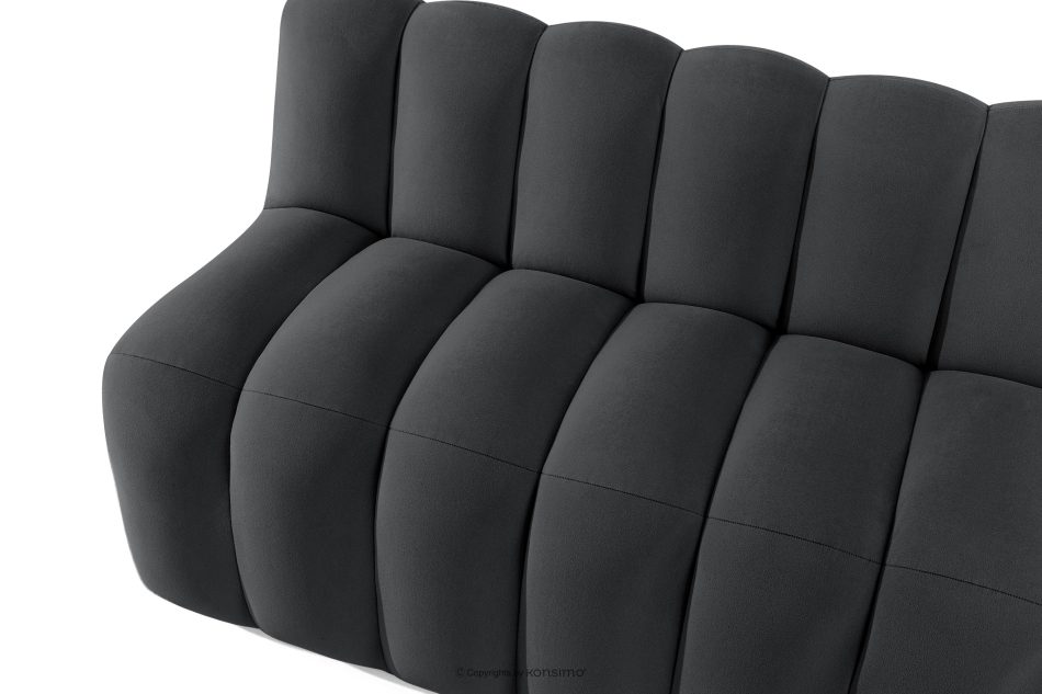 CORDA Gepolsterte Esszimmerbank 120 cm dunkelgrauer Velours dunkelgrau - Foto 4