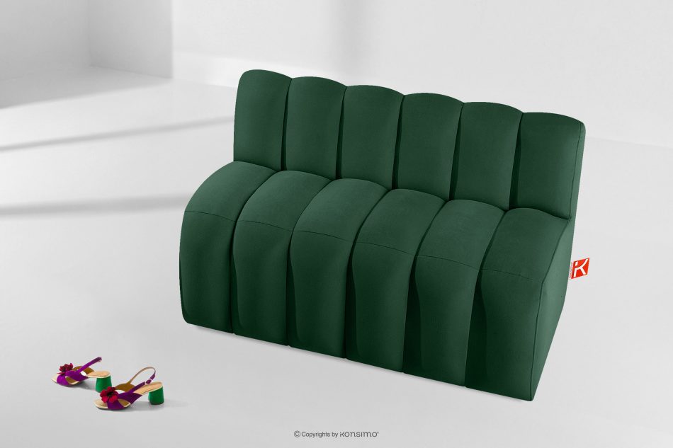 CORDA Gepolsterte Esszimmerbank 120 cm dunkelgrüner Velours dunkelgrün - Foto 8