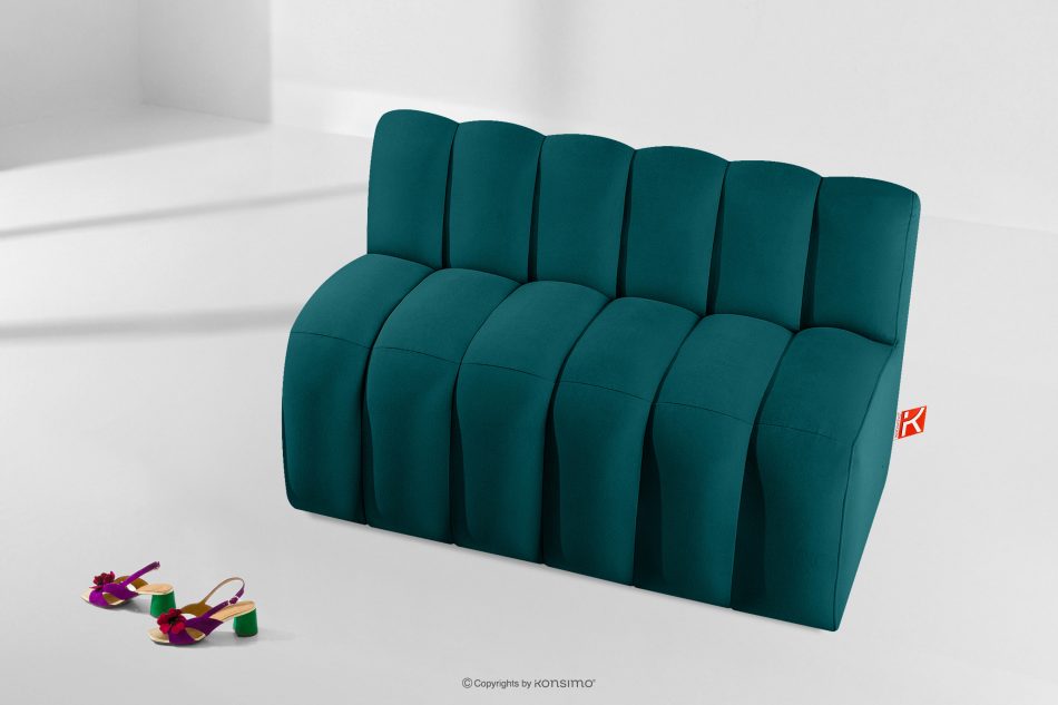 CORDA Gepolsterte Esszimmerbank 120 cm marineblauer Velours marineblau - Foto 8