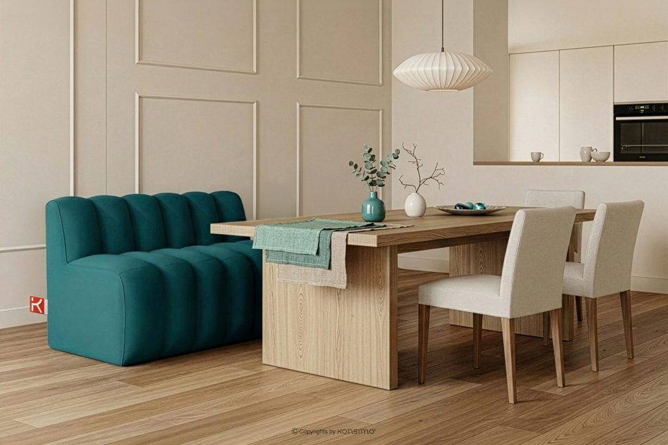 CORDA Gepolsterte Esszimmerbank 120 cm marineblauer Velours marineblau - Foto 1