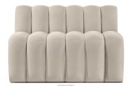 Gepolsterte Esszimmerbank 120 cm cremefarbener Velours