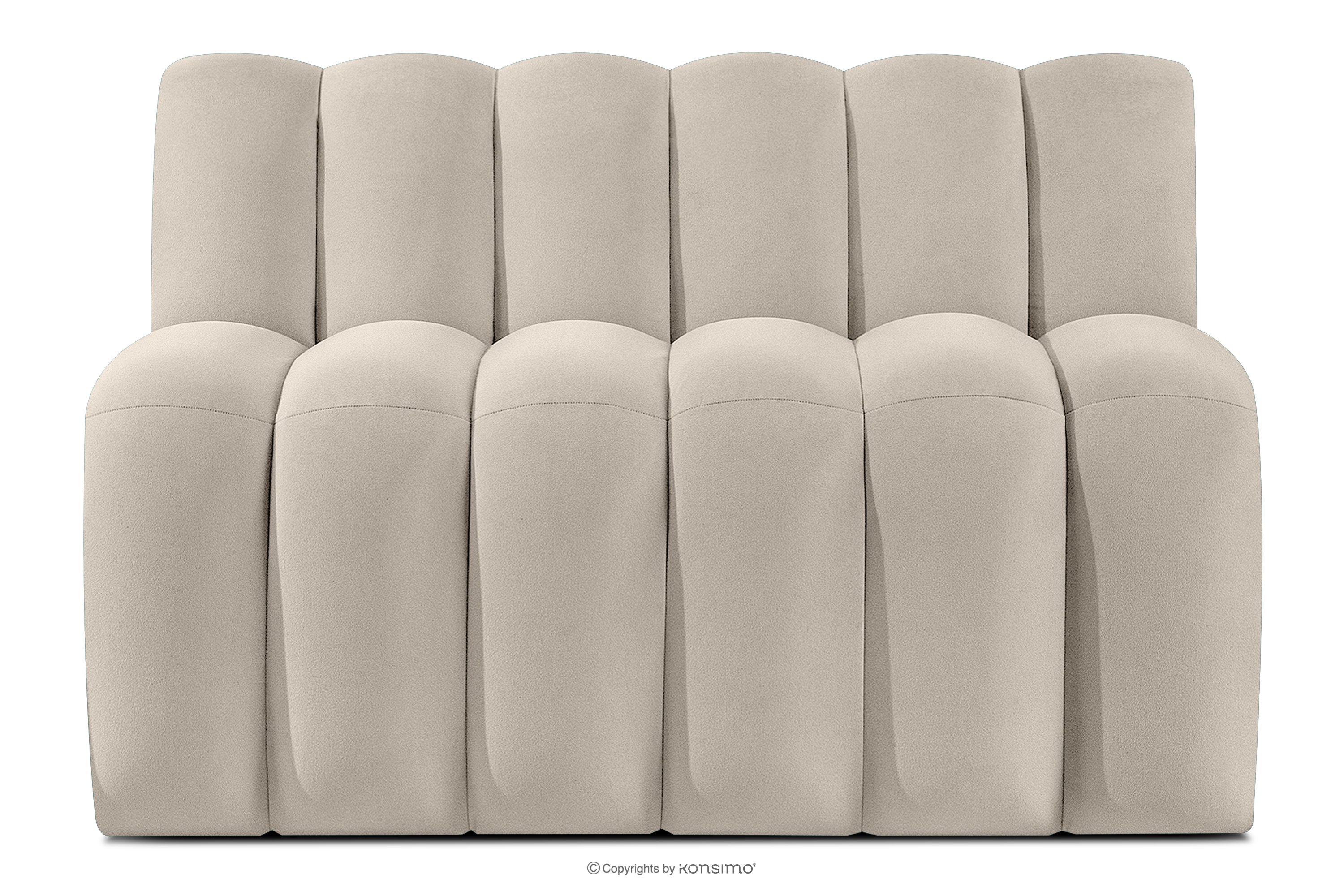 Gepolsterte Esszimmerbank 120 cm cremefarbener Velours