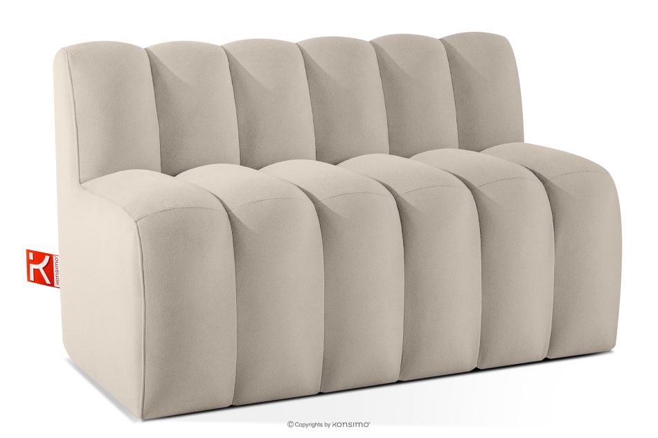 CORDA Gepolsterte Esszimmerbank 120 cm cremefarbener Velours cremefarben - Foto 2