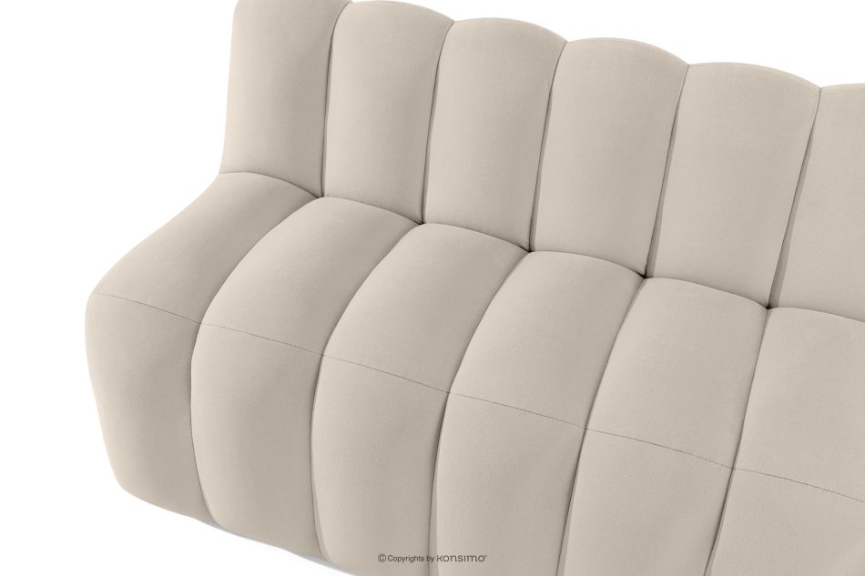 CORDA Gepolsterte Esszimmerbank 120 cm cremefarbener Velours cremefarben - Foto 4