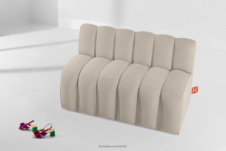 CORDA Gepolsterte Esszimmerbank 120 cm cremefarbener Velours cremefarben - Foto 8