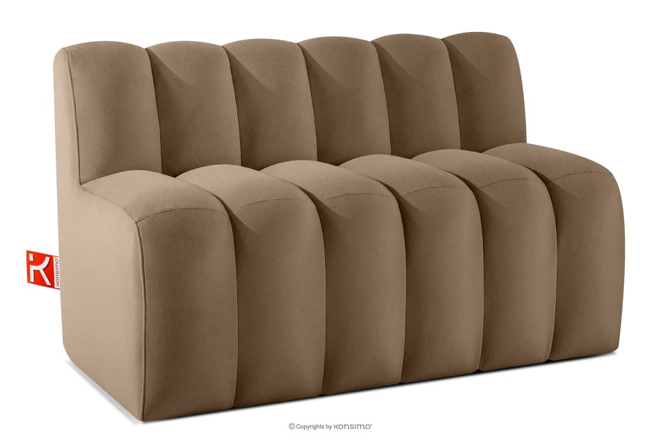 CORDA Gepolsterte Esszimmerbank 120 cm beiger Velours beige - Foto 2