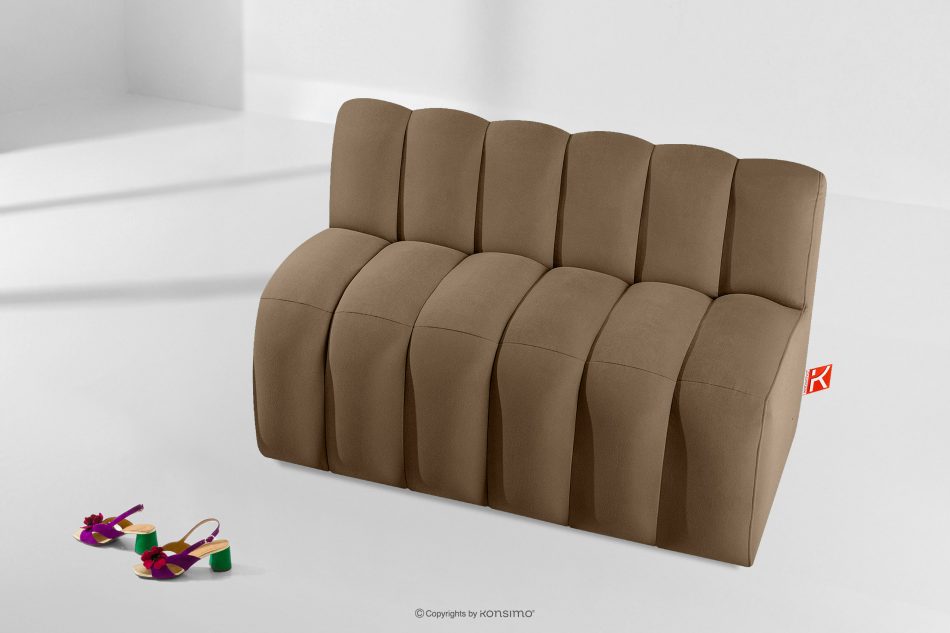 CORDA Gepolsterte Esszimmerbank 120 cm beiger Velours beige - Foto 8