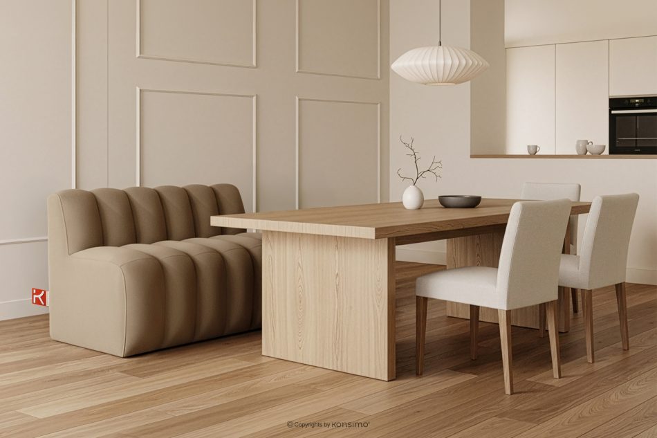 CORDA Gepolsterte Esszimmerbank 120 cm beiger Velours beige - Foto 1