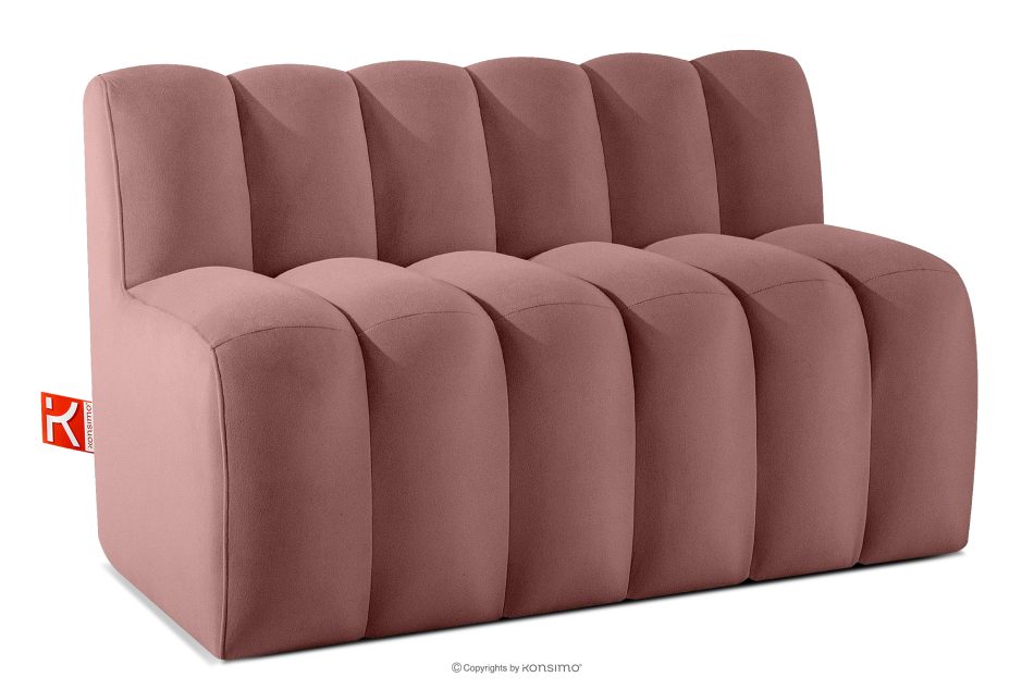 CORDA Gepolsterte Esszimmerbank 120 cm rosa Velours rosa - Foto 2