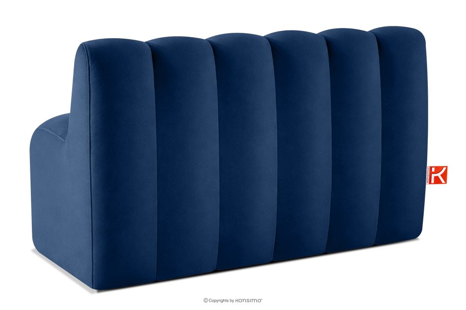 CORDA Gepolsterte Esszimmerbank 120 cm dunkelblauer Velours dunkelblau - Foto 3