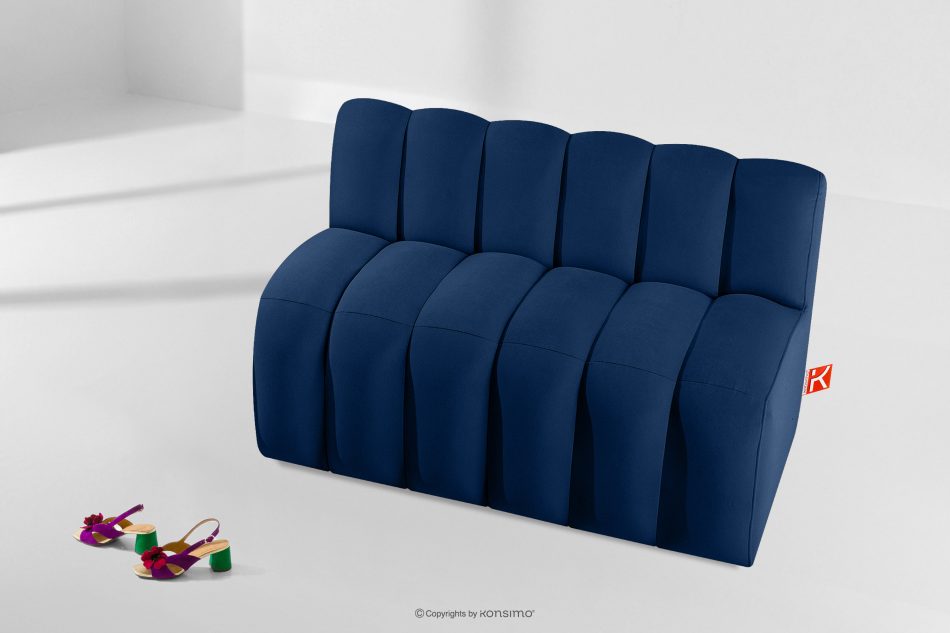 CORDA Gepolsterte Esszimmerbank 120 cm dunkelblauer Velours dunkelblau - Foto 8