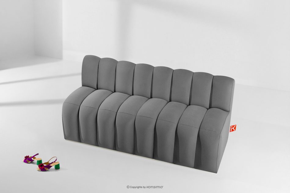 CORDA Gepolsterte Esszimmerbank 160 cm hellgrauer Velours hellgrau - Foto 8