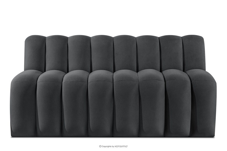 CORDA Gepolsterte Esszimmerbank 160 cm dunkelgrauer Velours dunkelgrau - Foto 0