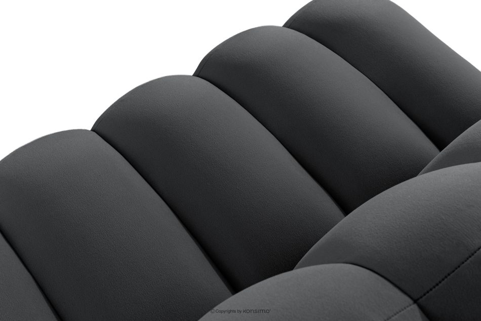 CORDA Gepolsterte Esszimmerbank 160 cm dunkelgrauer Velours dunkelgrau - Foto 5