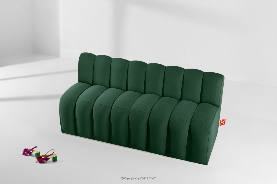 CORDA Gepolsterte Esszimmerbank 160 cm dunkelgrüner Velours dunkelgrün - Foto 8