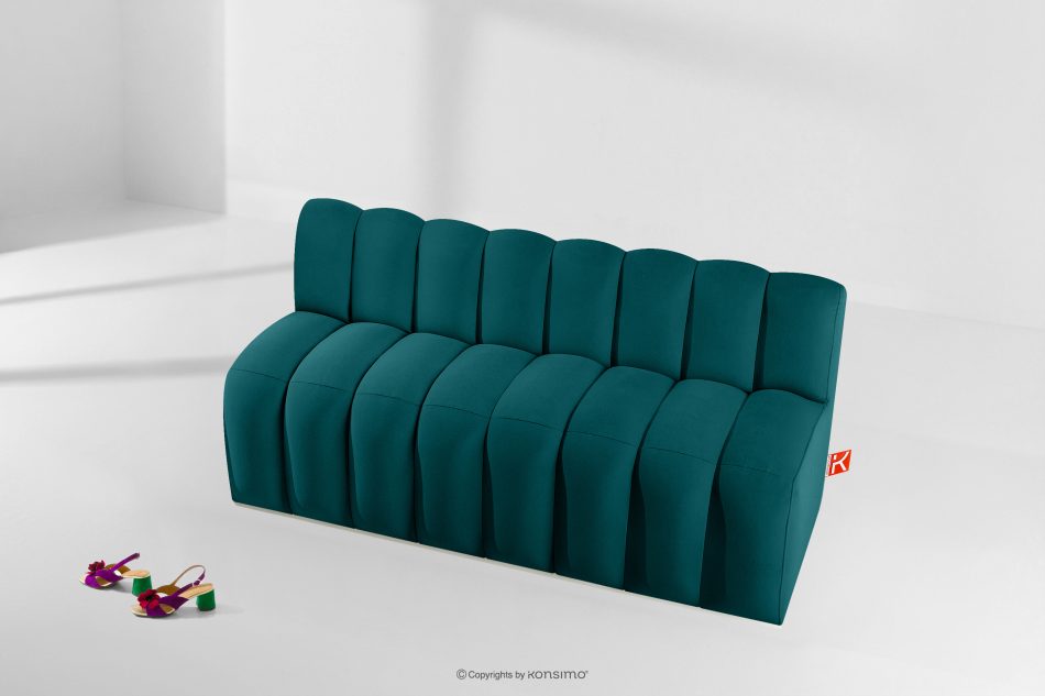 CORDA Gepolsterte Esszimmerbank 160 cm marineblauer Velours marineblau - Foto 8