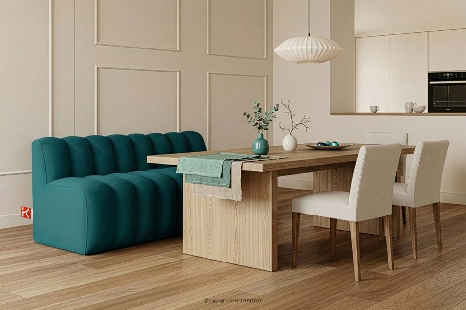 CORDA Gepolsterte Esszimmerbank 160 cm marineblauer Velours marineblau - Foto 1