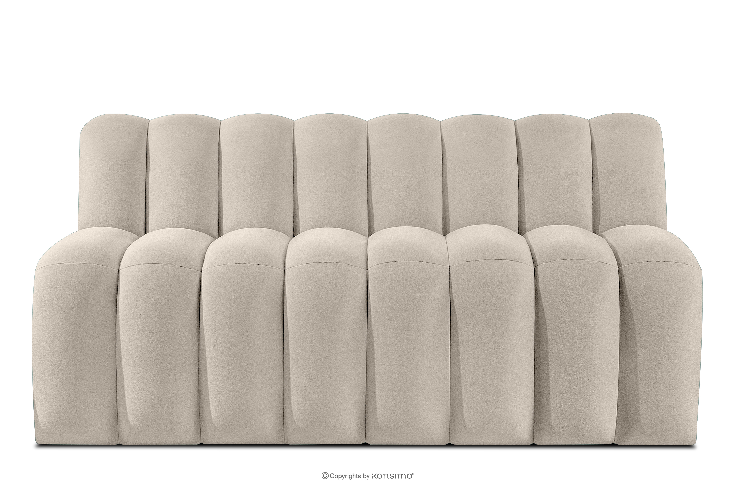 Gepolsterte Esszimmerbank 160 cm cremefarbener Velours