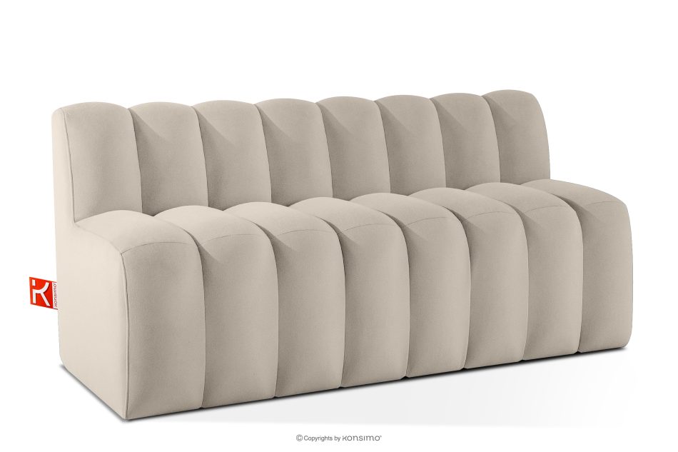 CORDA Gepolsterte Esszimmerbank 160 cm cremefarbener Velours cremefarben - Foto 2