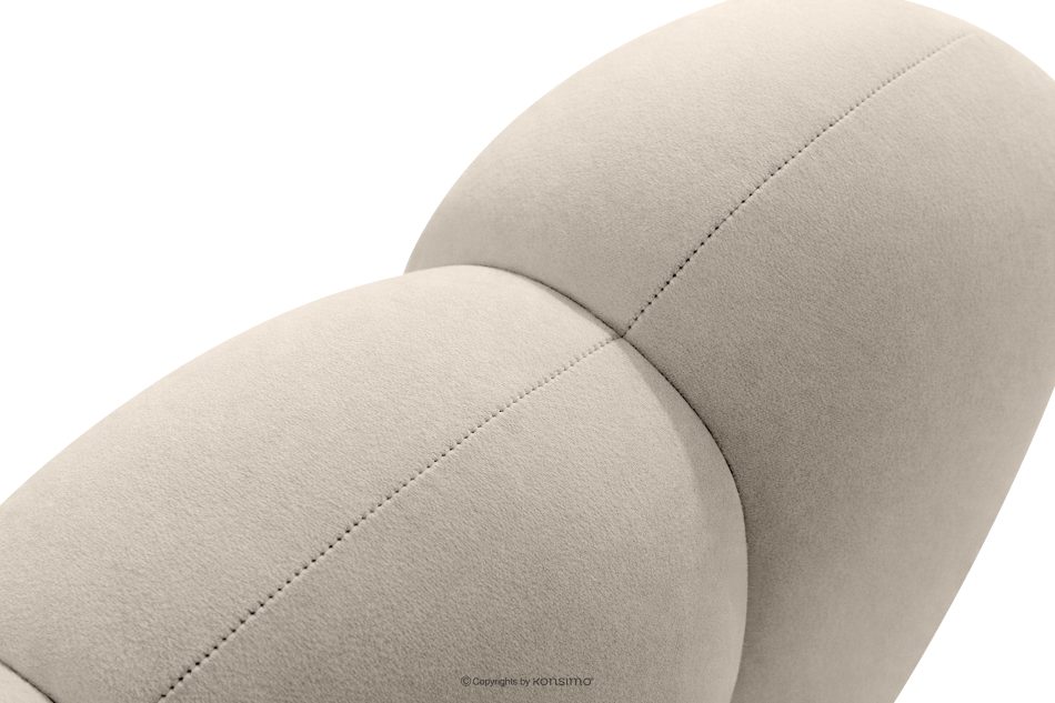 CORDA Gepolsterte Esszimmerbank 160 cm cremefarbener Velours cremefarben - Foto 6