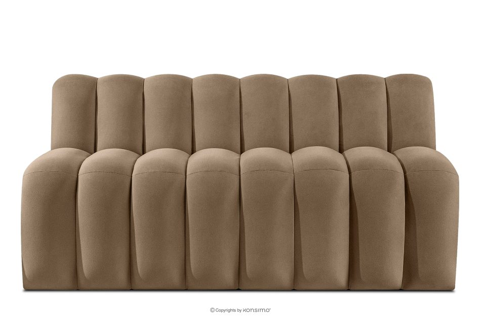 CORDA Gepolsterte Esszimmerbank 160 cm beiger Velours beige - Foto 0