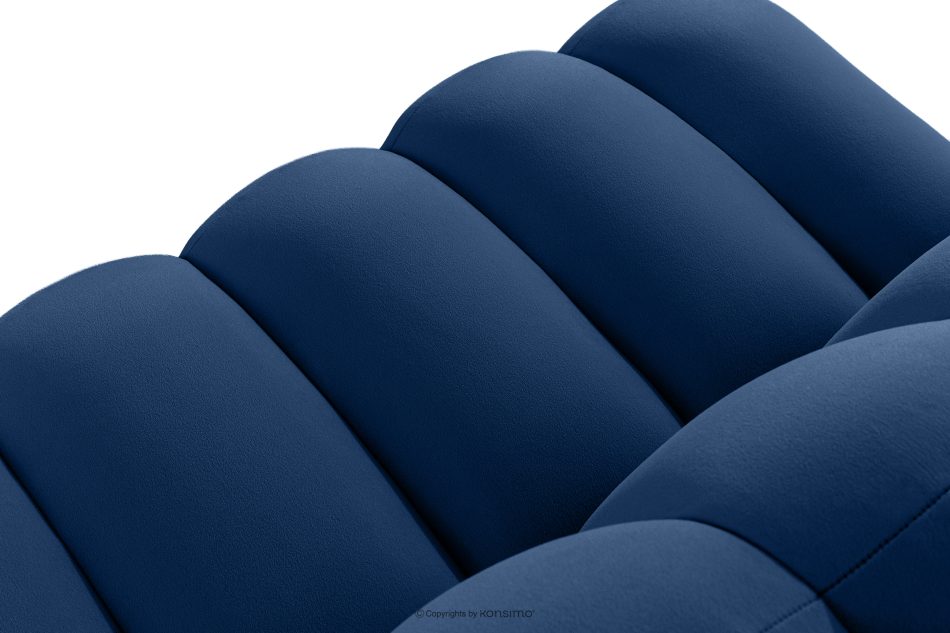 CORDA Gepolsterte Esszimmerbank 160 cm dunkelblauer Velours dunkelblau - Foto 5