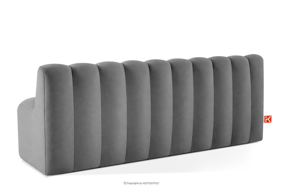 CORDA Gepolsterte Esszimmerbank 200 cm hellgrauer Velours hellgrau - Foto 3