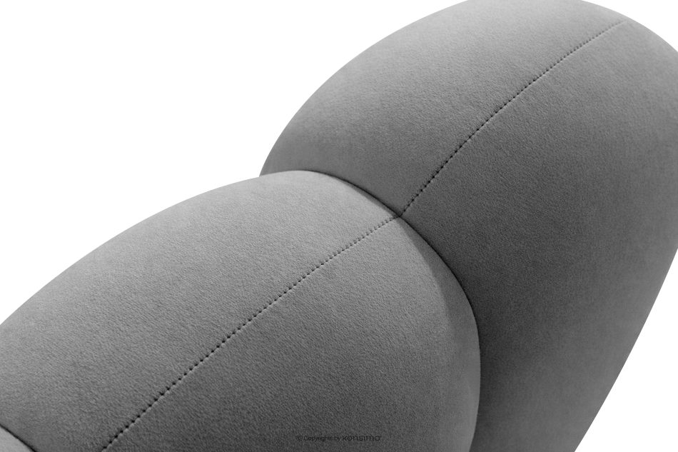 CORDA Gepolsterte Esszimmerbank 200 cm hellgrauer Velours hellgrau - Foto 6