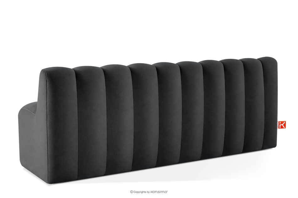 CORDA Gepolsterte Esszimmerbank 200 cm dunkelgrauer Velours dunkelgrau - Foto 3