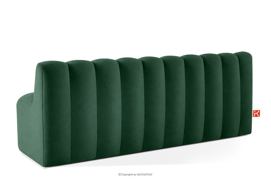 CORDA Gepolsterte Esszimmerbank 200 cm dunkelgrüner Velours dunkelgrün - Foto 3