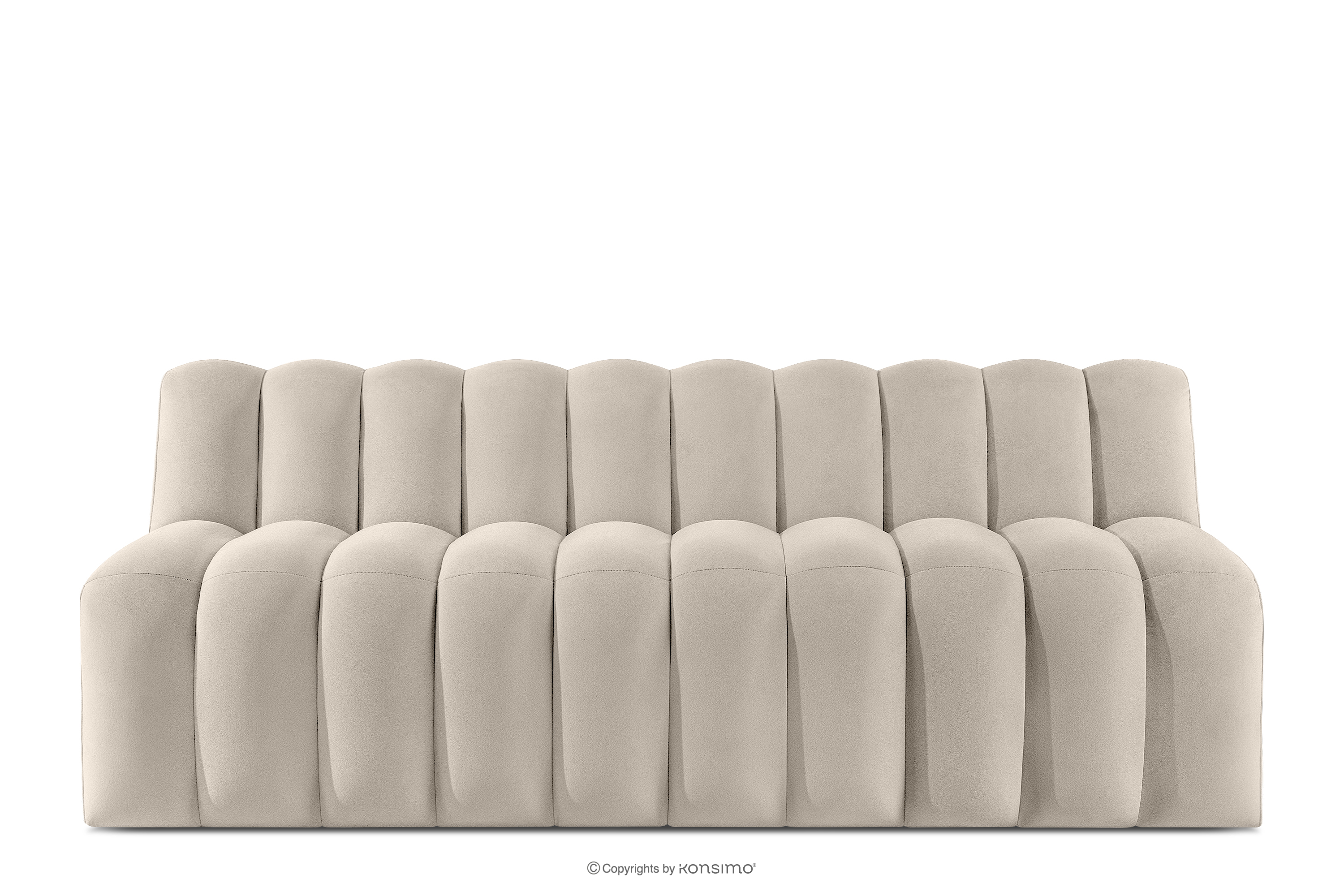 Gepolsterte Esszimmerbank 200 cm cremefarbener Velours