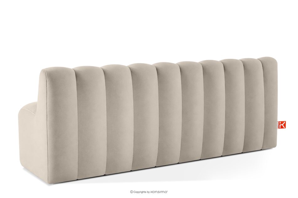 CORDA Gepolsterte Esszimmerbank 200 cm cremefarbener Velours cremefarben - Foto 3