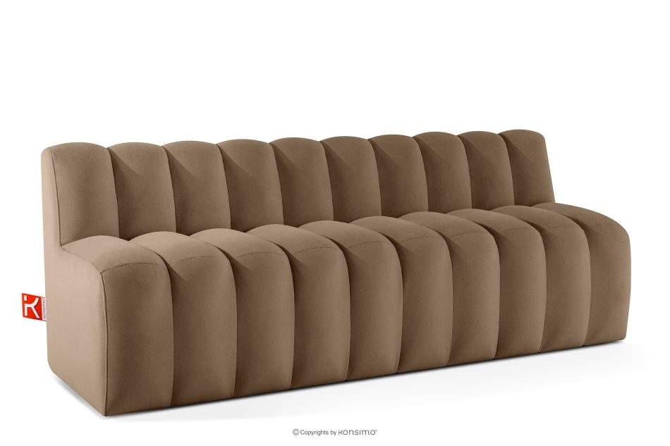 CORDA Gepolsterte Esszimmerbank 200 cm beiger Velours beige - Foto 2