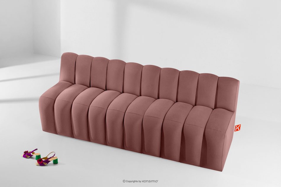 CORDA Gepolsterte Esszimmerbank 200 cm rosa Velours rosa - Foto 8