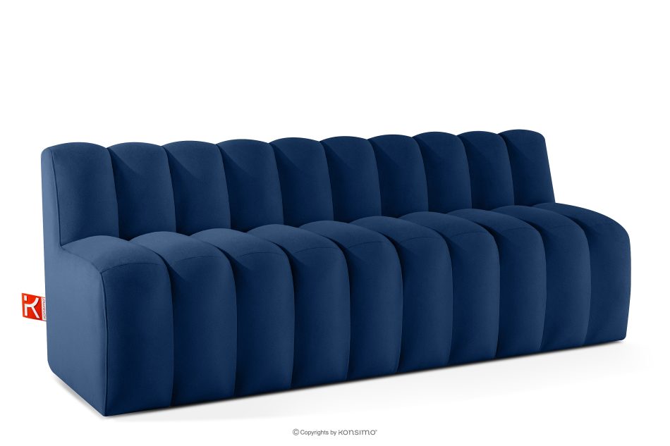 CORDA Gepolsterte Esszimmerbank 200 cm dunkelblauer Velours dunkelblau - Foto 2