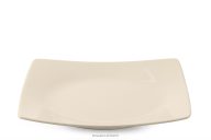 Quadratischer Dessertteller beige glänzend