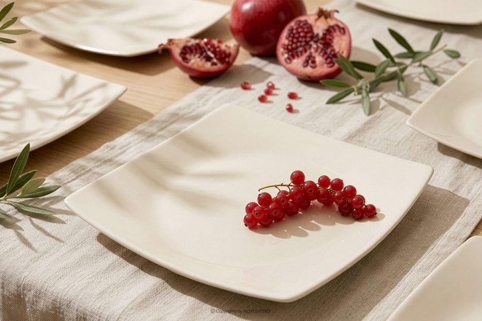 EPIRI Quadratischer Speiseteller beige glänzend beige glänzend - Foto 1