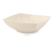 Quadratischer Suppenteller beige glänzend