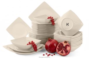 EPIRI, https://konsimo.de/kollektion/epiri/ Quadratisches Essgeschirrset beige glänzend 12 Personen (36 tlg) beige glänzend - Foto