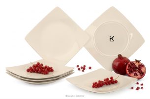 EPIRI, https://konsimo.de/kollektion/epiri/ Quadratischer Speiseteller beige glänzend 6 tlg beige glänzend - Foto