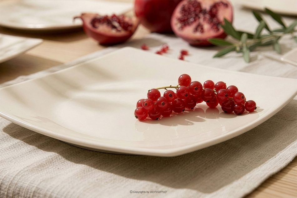 EPIRI Quadratischer Speiseteller beige glänzend 6 tlg beige glänzend - Foto 8