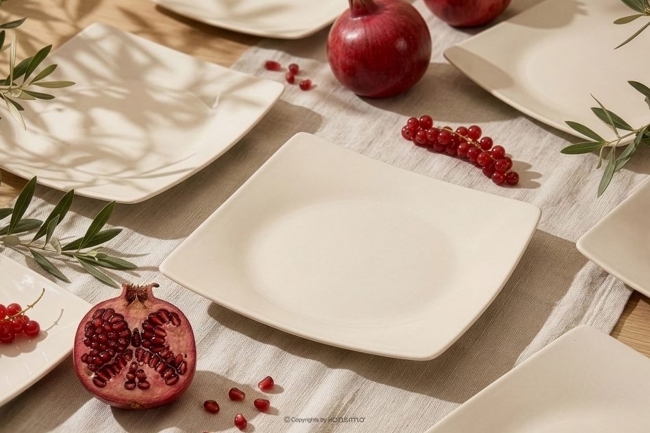 EPIRI Quadratischer Dessertteller beige glänzend 6 tlg beige glänzend - Foto 7