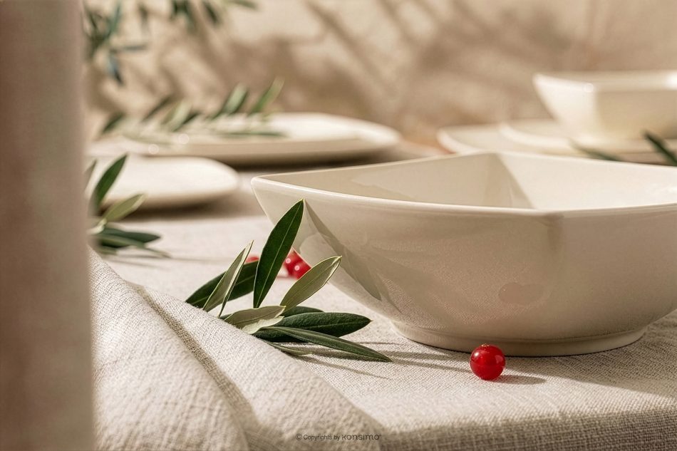 EPIRI Quadratischer Suppenteller beige glänzend 6 tlg beige glänzend - Foto 14