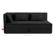 Boxspringbett mit Rückenlehne aus Kordstoff 90 cm schwarz