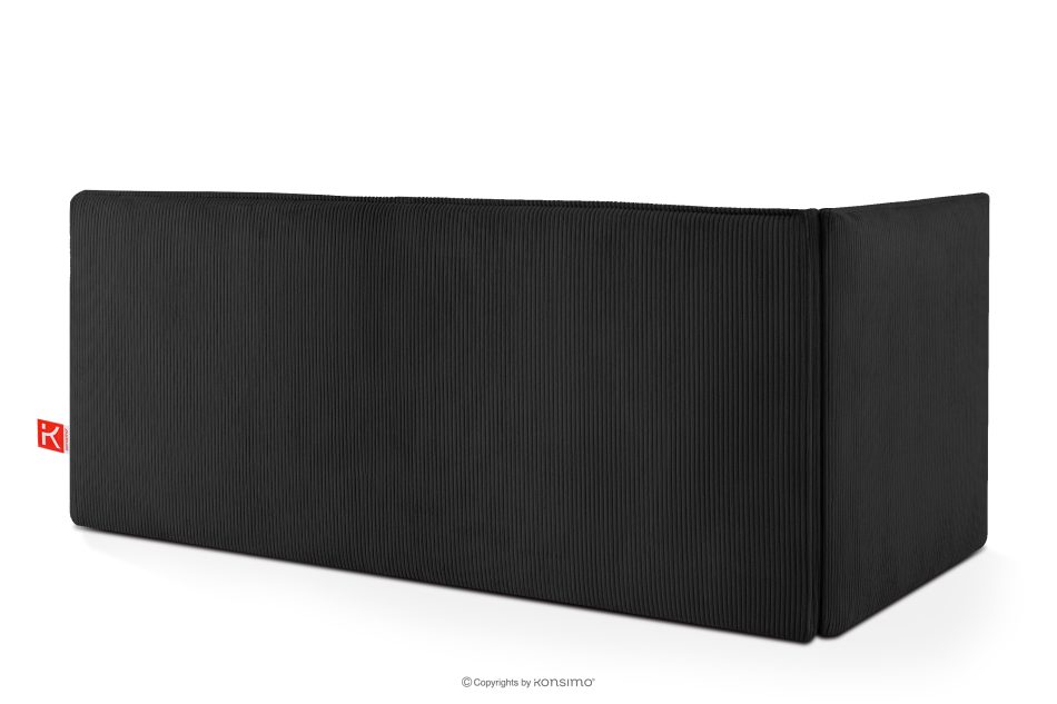 ROTI Boxspringbett mit Rückenlehne aus Kordstoff 90 cm schwarz schwarz - Foto 3