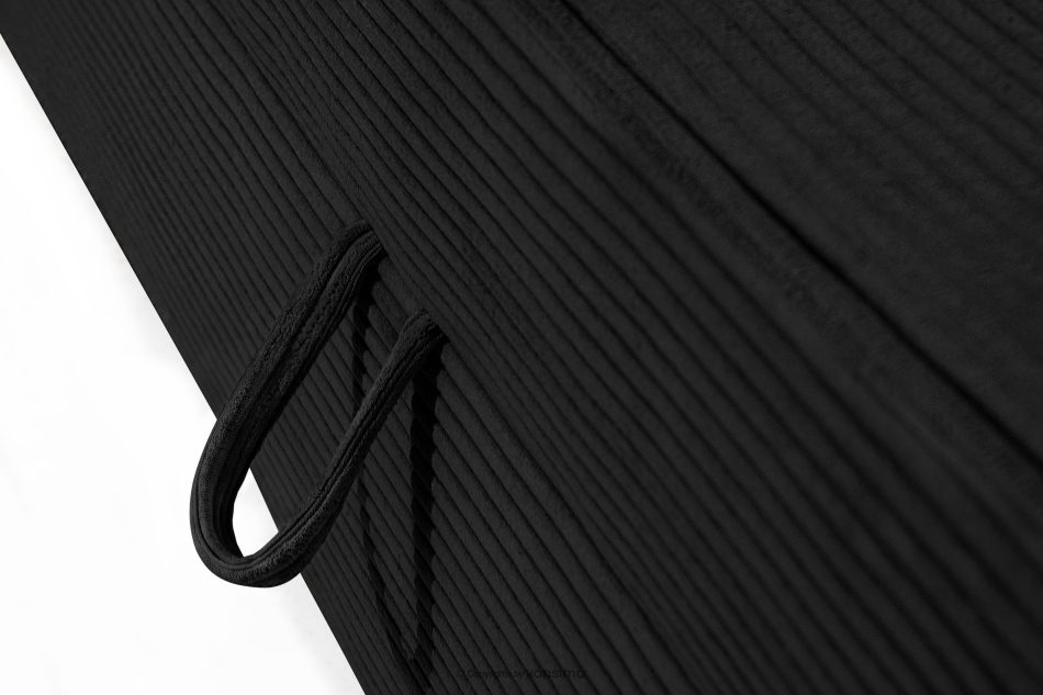 ROTI Boxspringbett mit Rückenlehne aus Kordstoff 90 cm schwarz schwarz - Foto 8