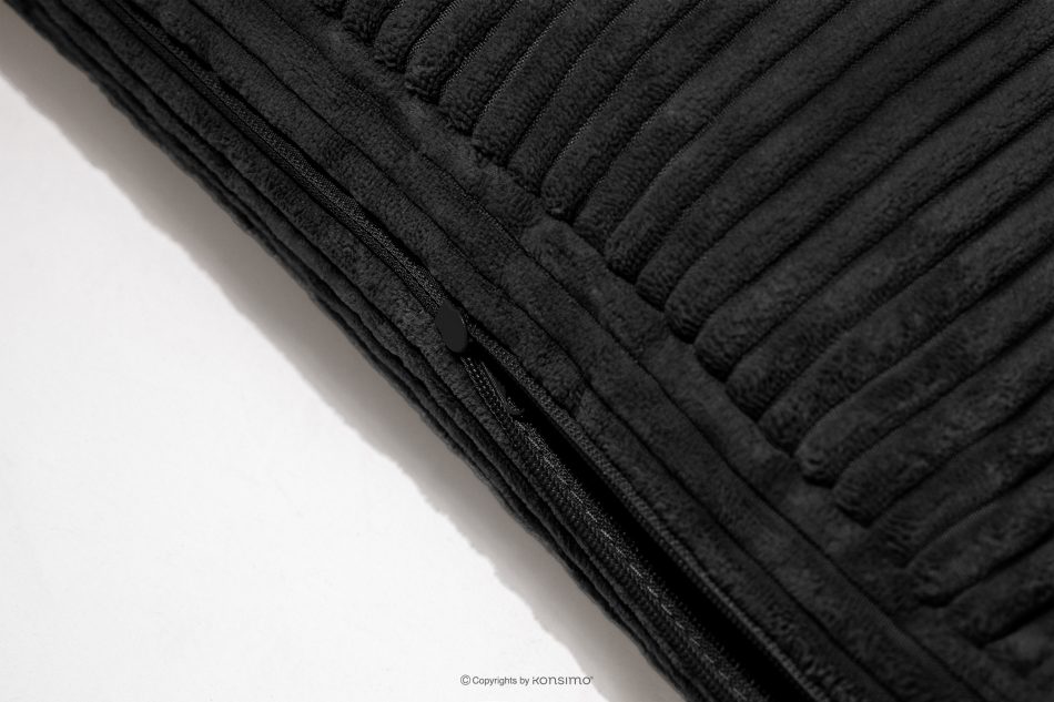 ROTI Boxspringbett mit Rückenlehne aus Kordstoff 90 cm schwarz schwarz - Foto 10