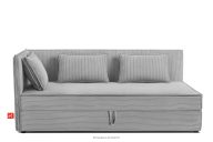 Boxspringbett mit Rückenlehne aus Kordstoff 90 cm hellgrau