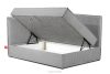 ROTI Boxspringbett mit Rückenlehne aus Kordstoff 90 cm hellgrau hellgrau - Foto 5